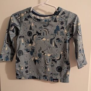 💥3/$24 Patagonia Capilene‎ Baselayer Blue/Gray Pattern Long Sleeve Shirt